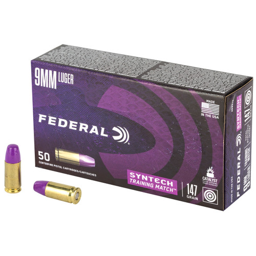 Federal Syntech Training Match 9mm Luger Ammo 147 Grain TSJ Box of 50