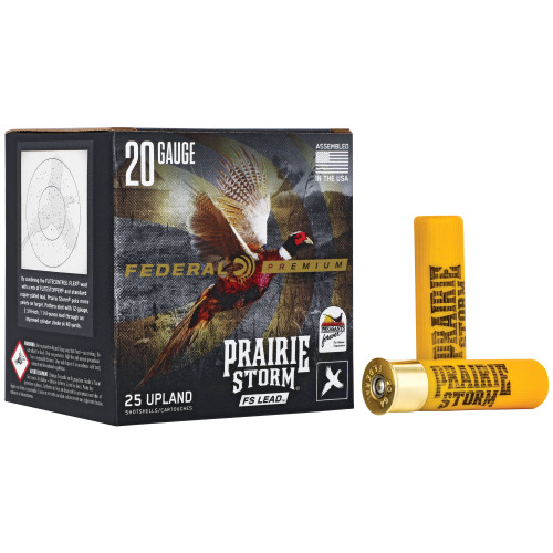 Federal Premium Prairie Storm 20 Gauge Ammo 3" #5 Copper Plated Lead Shot 1-1/4 oz Box of 25
