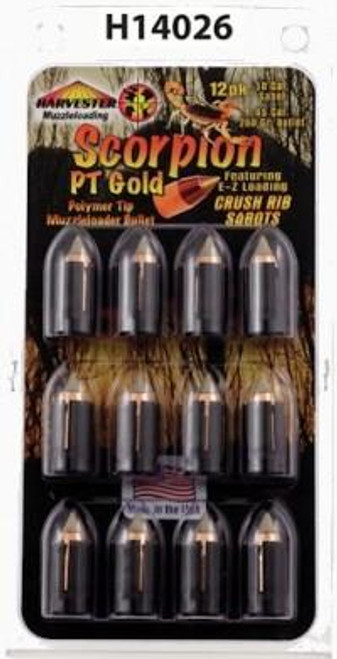 Harvester Scorpion 50 Caliber Muzzleloader Sabots 260 Grain .451 Polymer Tip 12 Pack