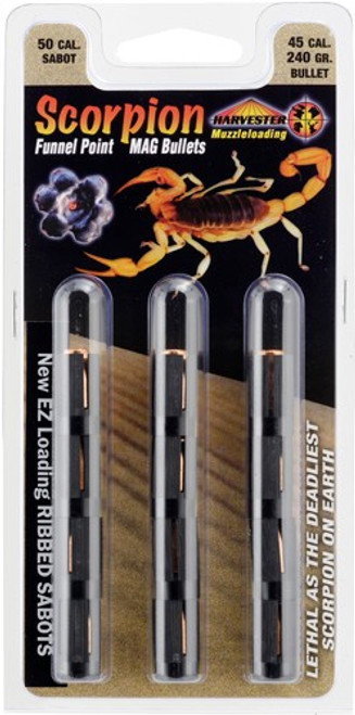 Harvester Scorpion .50 Caliber Muzzleloader Bullets 240 Grain 12 Pack