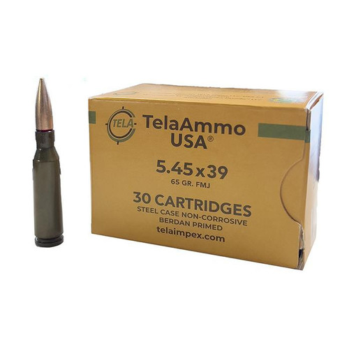 Wolf TelaAmmo 5.45x39 Ammo 65gr FMJ Box of 30
