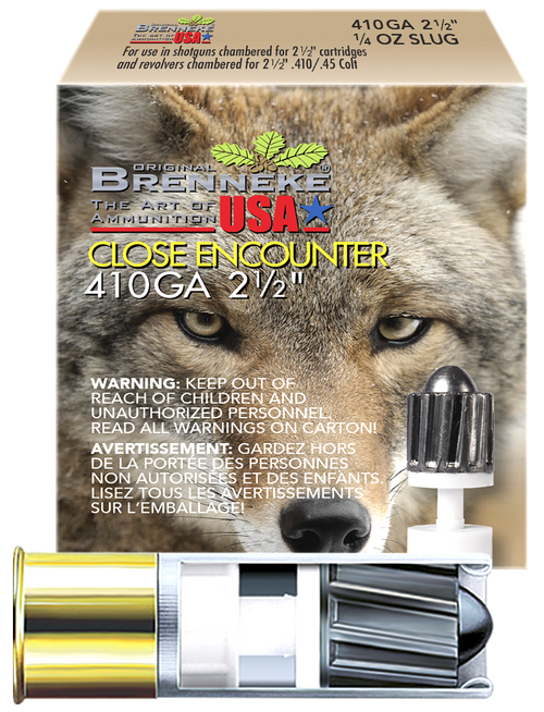 Brenneke .410 Gauge Slug Ammunition 1/4 oz 2 1/2" 5 Rounds Box of 90