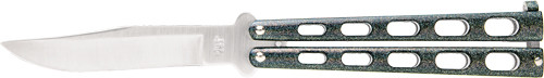 Bear & Son Galaxy Butterfly Knife 3.58" Clip Point Stainless Steel Blade Zinc Handle