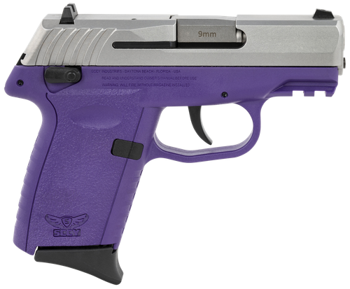 SCCY CPX-1 9mm Luger Pistol 3.1" Barrel 10+1 Round Stainless Slide Purple Frame (Includes Trigger Guard Lock)