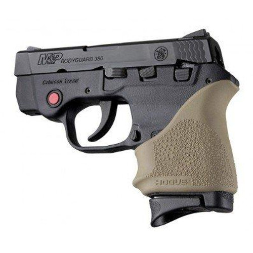Hogue Handall Slip On Beavertail Grip Sleeve S&W Bodyguard 380, Taurus TCP, Spectrum Rubber Flat Dark Earth