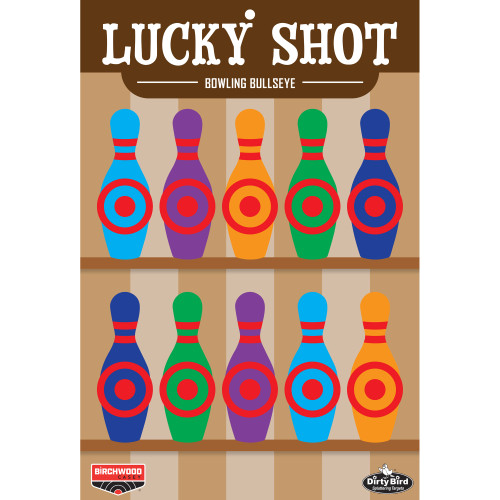 Birchwood Casey Dirty Bird 12" x 18" Lucky Shot Bowling Pins Target 6PK