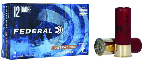 Federal Power-Shok Ammunition 12 Gauge 2-3/4" Buffered 00 Buckshot 12 Pellets