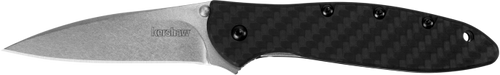 Kershaw Leek Assisted Opening Pocket Knife 3" Wharncliffe CPM-154 Stainless Steel Blade Carbon Fiber Handle Black