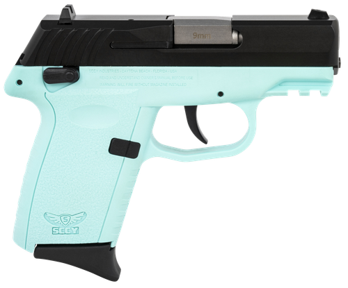 SCCY CPX-1 9mm Luger Pistol 3.1" Barrel 10+1 Round Black Slide Blue Frame (Includes Trigger Guard Lock)