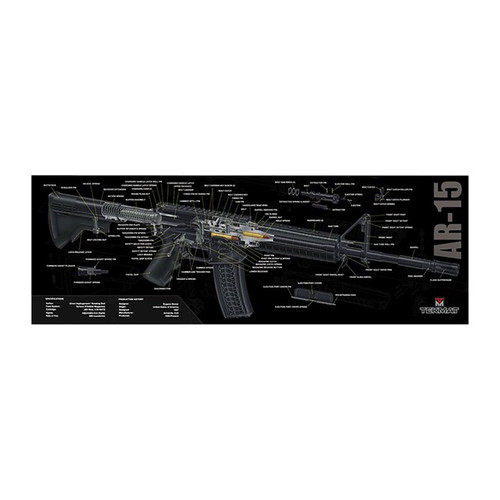 Tekmat Long Gun AR-15 Cut Away Gun Cleaning Mat Black
