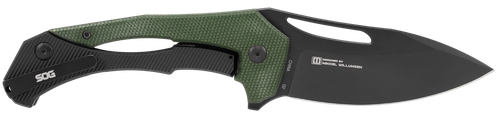 Sog Bulwark FLK Pocket Knife 3 Inch Drop Point Blade OD Green