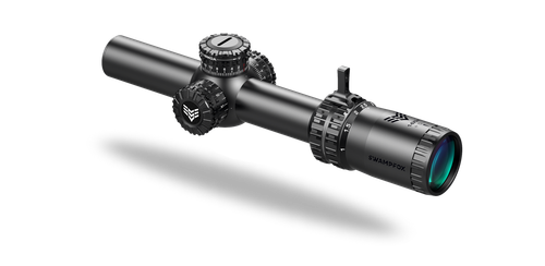 Swampfox Arrowhead Rifle Scope 1-8x24 30mm Guerrilla Dot MOA Long Reticle Matte Black
