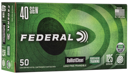 Federal BallistiClean .40 S&W Ammunition 125 Grain RHT Box of 50