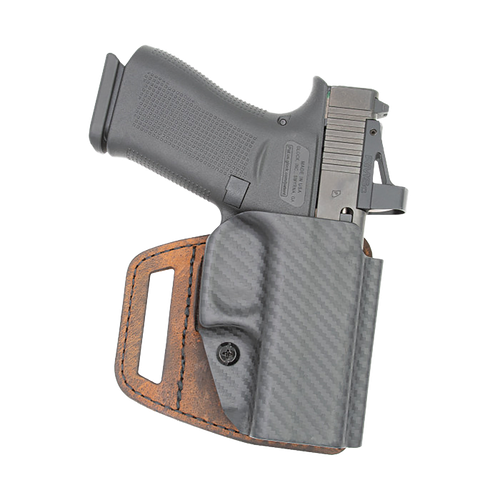 Versacarry V-Slide Belt Slide Holster Right Hand Fits Glock 43 Brown Leather Polymer