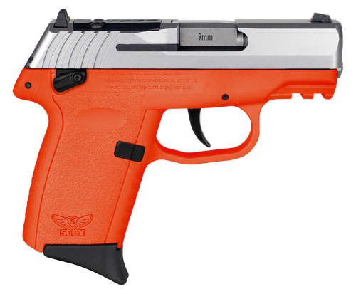 SCCY CPX-1 9mm Luger Pistol 3.1" Barrel 10+1 Round Stainless Slide Orange Frame