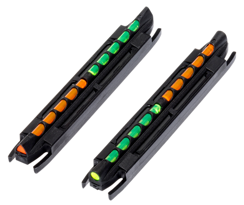HIVIZ Two-In-One Magnetic Base Front Sight Shotgun with .218" to .328" Vent Rib Fiber Optic Red/Green, Round/Triangular Reversible Combo 2PK