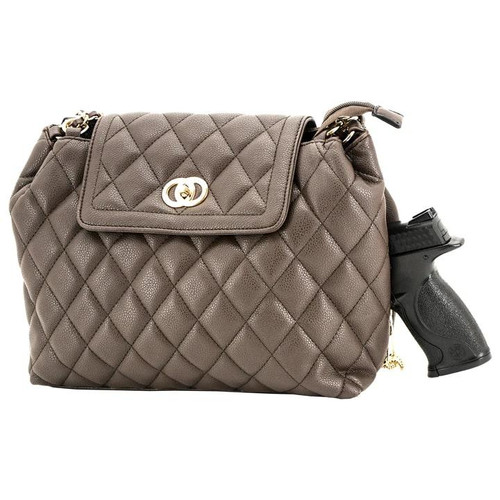 Rugged Rare Coco Concealed Carry Handbag Brown 13x8x3 Inches