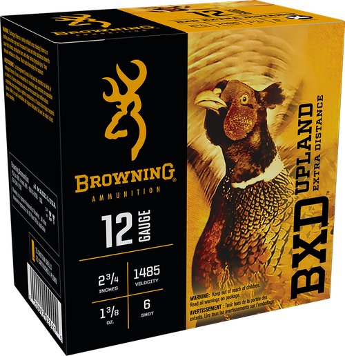 Browning BXD Upland 12 Gauge Ammo 2-3/4" 1 3/8 oz #6 Shot Box of 25 (Case of 10)