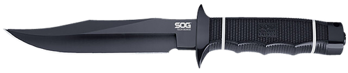 Sog Tech Bowie Fixed Blade Knife 6.4" Blade Black Handle