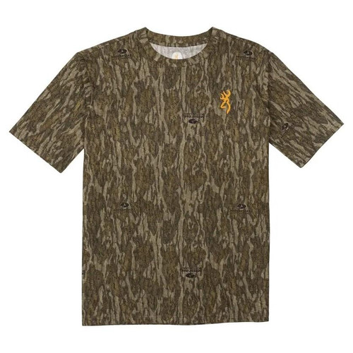 Browning Men's Wasatch Short Sleeve Crew Neck T Shirt Mossy Oak Bottomland 2XL