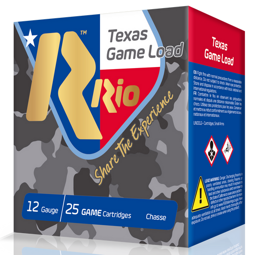 Rio Texas Game Load 12 Gauge Ammo 2-3/4" #6 Shot 1-1/4 oz Box of 25