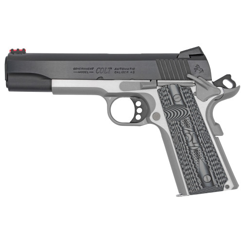 Colt Competition Two Tone 45 ACP Pistol 5" Barrel 8+1 Round Blued Slide Gray Grip Stainless Frame - Image 1
