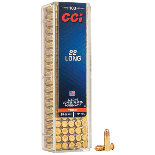 CCI 22 Long Ammo 29 Grain Plated Round Nose Box of 100