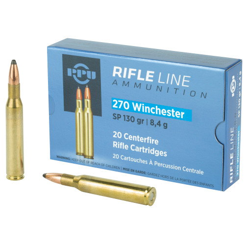 PPU .270 Winchester Ammunition 130 Grain Soft Point Box of 20