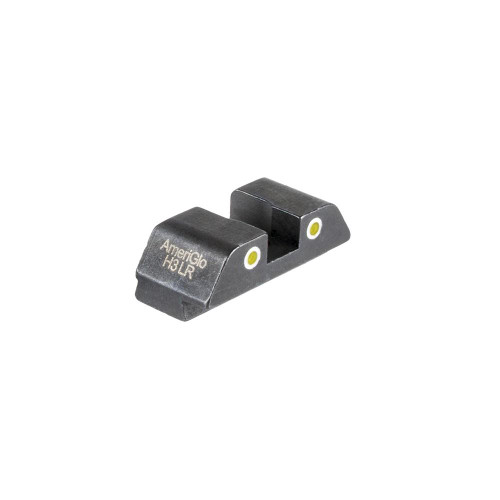 Ameriglo Tritium 2-Dot Rear Handgun Sight for Glock Yellow with White Outline