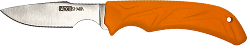 Accusharp 731C Caping Knife 3.5 Inch Stainless Steel Blade Blaze Orange Handle