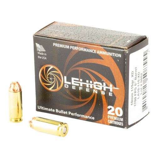 Lehigh Defense Xtreme Defense 10mm Auto Ammo 115 Grain Box of 20