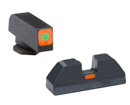 Ams Bowfishing Rear Sight Glock Gen 1-4 Green Tritium Outline Orange Square