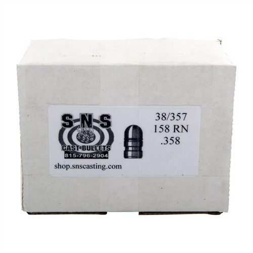 Sns Cast Bullets 38 Caliber .358" 158gr Round Nose Lead 500/Box