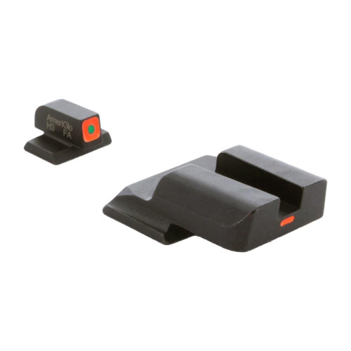 Ameriglo CAP Sight Set for Smith & Wesson M&P Shield Green Tritium Orange Square Outline Front Orange Rear