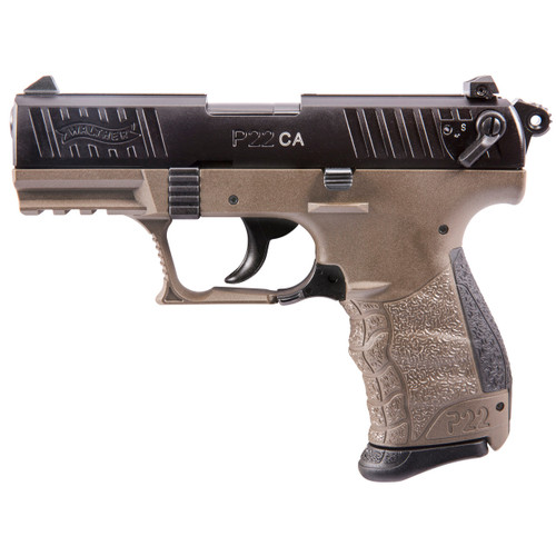 Walther P22 .22 LR Pistol 3.42" Barrel 10+1 Round Black Slide FDE Frame