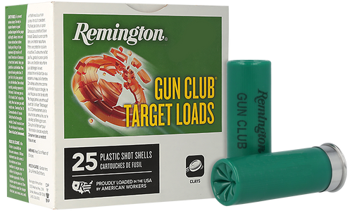 Remington Gun Club Target Load 12 Gauge Ammo 2-3/4" #8 Shot 1 oz Box of 25