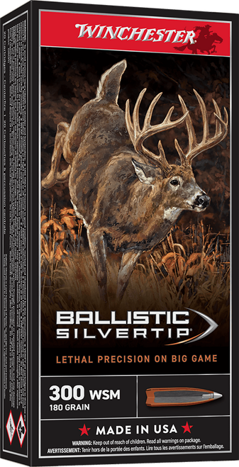 Winchester Ballistic Silvertip 300 WSM Ammo 180 Grain Polymer Tip