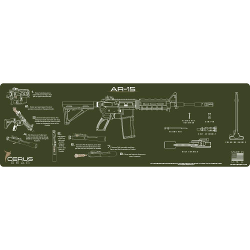 Cerus Gear AR-15 Instructional ProMat 12" x 36" Olive Drab Green