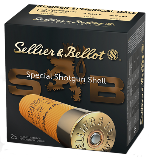 Sellier & Bellot Ammunition 12 Gauge 2-5/8" 15mm Double Rubber Balls Box of 25