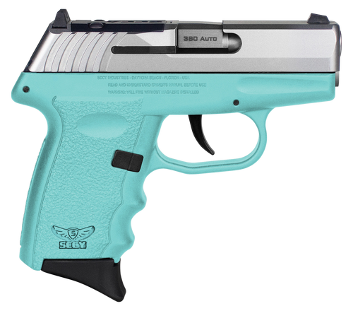 SCCY CPX-3 380 ACP Pistol 2.96" Barrel 10+1 Round Blue Polymer Grip Stainless Steel Slide