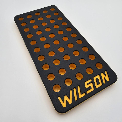L.E. Wilson Reloading Tray .380" 50 Hole Black/Yellow (Fits .380" to .533" Case Head Diameter)