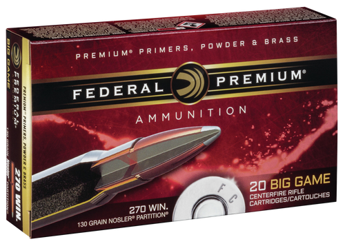 Federal Premium Vital-Shok .270 Win Ammo 130 Grain 3060 fps Box of 20
