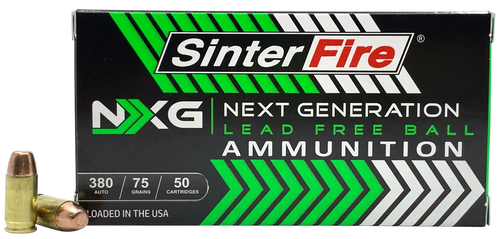 Sinterfire Inc SF38075NXG Next Generation 380 ACP Ammo 75 Grain Lead Free Ball Box of 50