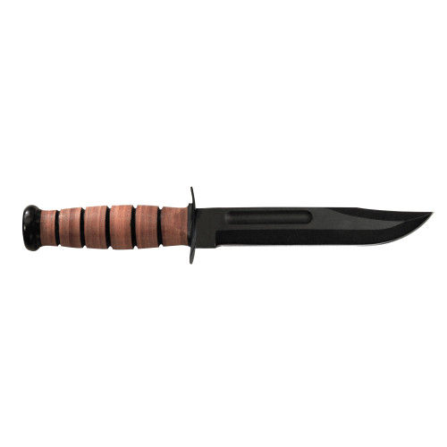 Ka-Bar USMC Fixed Blade Knife 7" Clip Point Blade Brown - Image 1