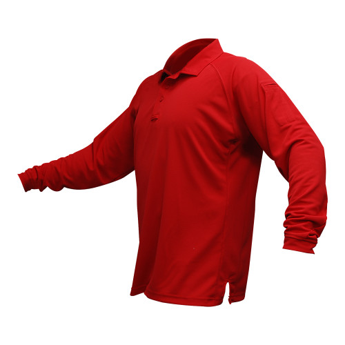 Vertx ColdBlack L/S Polo Red Small