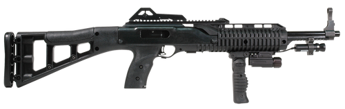 Hi-Point 995 Carbine Semi Automatic Rifle 9mm Luger 16.5" Black Threaded Barrel Black Frame Black Skeleton Stock Light, Laser, and Vertical Grip