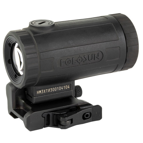 Holosun HM3XT 3x Flip Magnifier with Picatinny Absolute and Lower 1/3 Co-Witness Mounts Titanium Matte Black