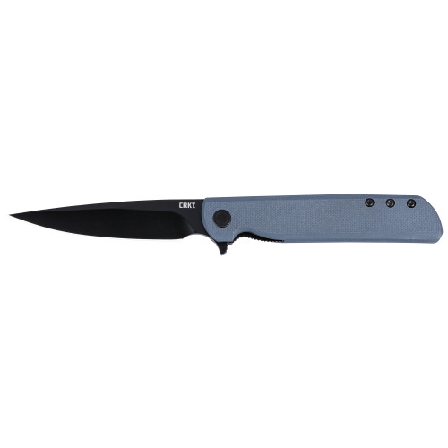 CRKT LCK Pocket Knife 3.38" Drop Point Sandvik 14C28N Black Oxide Blade G-10 Handle Gray - Image 1