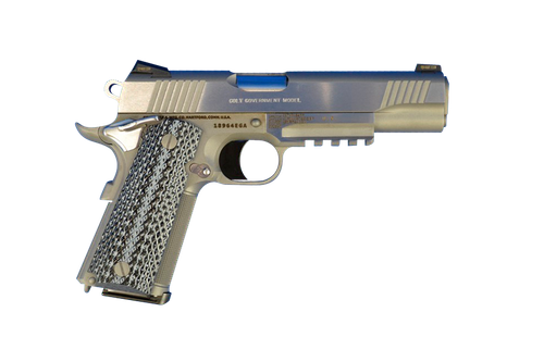 Colt 1911 Government 45 ACP Pistol 5" Barrel 7+1 Round Stainless Steel Frame Wood Grips
