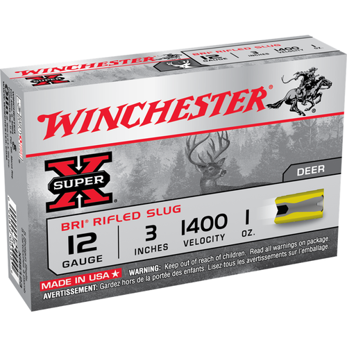 Winchester Super-X 12 Gauge Ammo 3" 1 oz Slug 5/ct